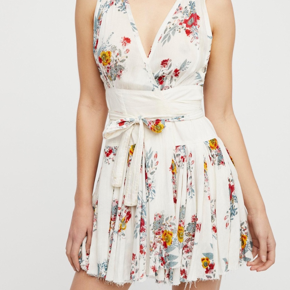 Free People Hidden Forest Mini Dress- White